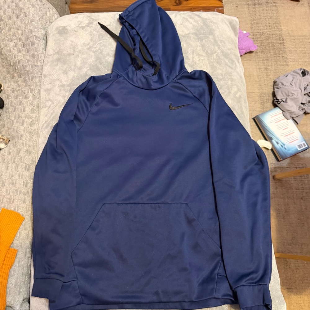 Nike Dri-FIT Mens Hoodie Navy Blue Training Sweatshirt Medium CU6260-451